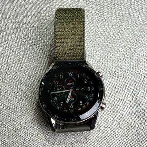 Sleek Smartwatch with Olive Strap